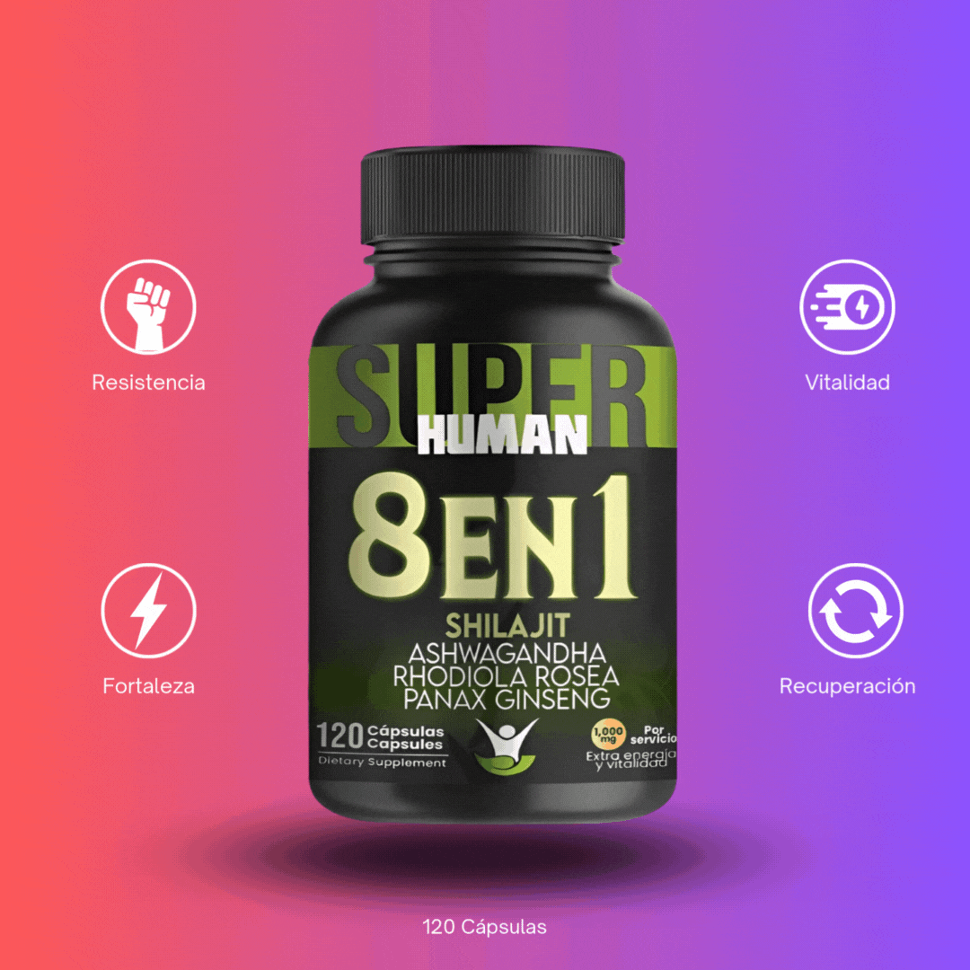 Cápsulas 8 en 1 - Shilajit Ashwagandha Rhodiola Rosea Panax y Ginseng + Envio Gratis⭐⭐⭐⭐⭐